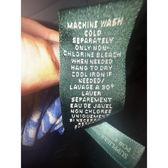 Lauren Ralph Lauren Dress Womens 4 Blue Ikat Geometric Sheath Ruched Sleeveless - Picture 9 of 9